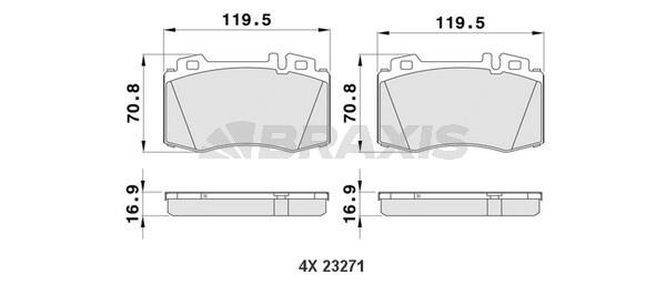 Braxis AA0169 Brake Pad Set, disc brake AA0169: Buy near me at 2407.PL in Poland at an Affordable price!