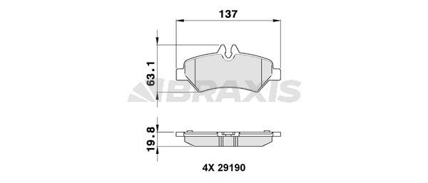 Braxis AA0140 Scheibenbremsbeläge, Set AA0140: Kaufen Sie zu einem guten Preis in Polen bei 2407.PL!