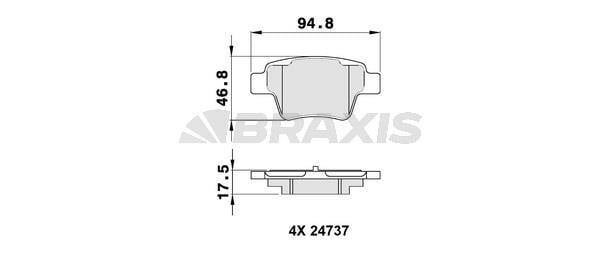 Braxis AA0138 Тормозные колодки дисковые, комплект AA0138: Отличная цена - Купить в Польше на 2407.PL!
