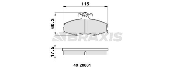 Braxis AA0129 Brake Pad Set, disc brake AA0129: Buy near me in Poland at 2407.PL - Good price!