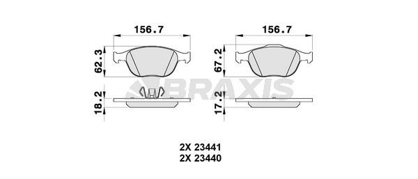 Braxis AA0124 Brake Pad Set, disc brake AA0124: Buy near me in Poland at 2407.PL - Good price!