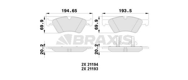 Braxis AA0123 Тормозные колодки дисковые, комплект AA0123: Отличная цена - Купить в Польше на 2407.PL!
