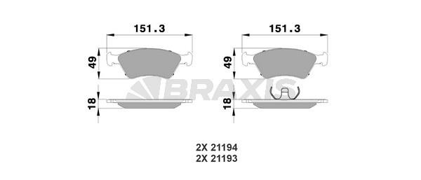 Braxis AA0122 Тормозные колодки дисковые, комплект AA0122: Отличная цена - Купить в Польше на 2407.PL!