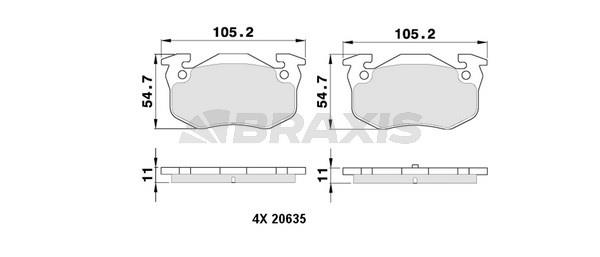 Braxis AA0100 Brake Pad Set, disc brake AA0100: Buy near me in Poland at 2407.PL - Good price!