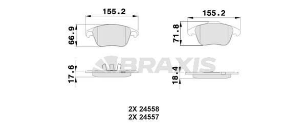 Braxis AA0076 Brake Pad Set, disc brake AA0076: Buy near me in Poland at 2407.PL - Good price!