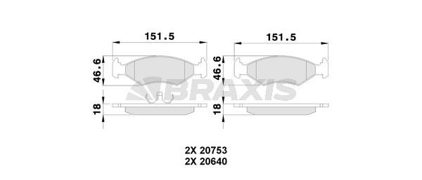 Braxis AA0075 Тормозные колодки дисковые, комплект AA0075: Отличная цена - Купить в Польше на 2407.PL!