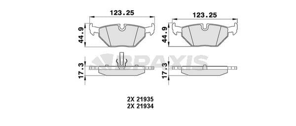 Braxis AA0056 Brake Pad Set, disc brake AA0056: Buy near me in Poland at 2407.PL - Good price!