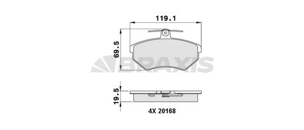 Braxis AA0040 Brake Pad Set, disc brake AA0040: Buy near me at 2407.PL in Poland at an Affordable price!