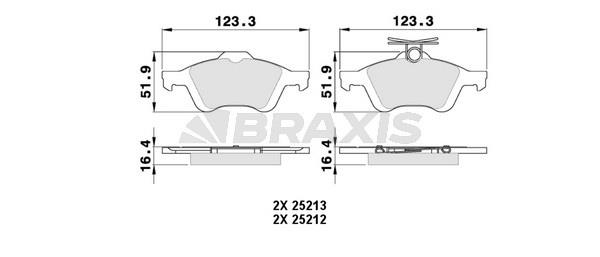 Braxis AA0025 Тормозные колодки дисковые, комплект AA0025: Отличная цена - Купить в Польше на 2407.PL!