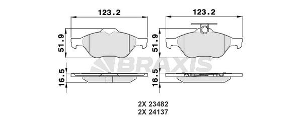 Braxis AA0022 Brake Pad Set, disc brake AA0022: Buy near me at 2407.PL in Poland at an Affordable price!