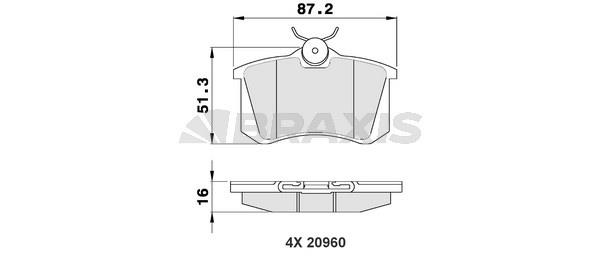 Braxis AA0020 Гальмівні колодки, комплект AA0020: Приваблива ціна - Купити у Польщі на 2407.PL!