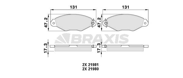 Braxis AA0014 Brake Pad Set, disc brake AA0014: Buy near me in Poland at 2407.PL - Good price!