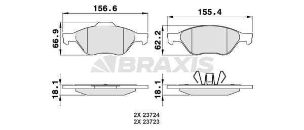 Braxis AA0010 Brake Pad Set, disc brake AA0010: Buy near me in Poland at 2407.PL - Good price!