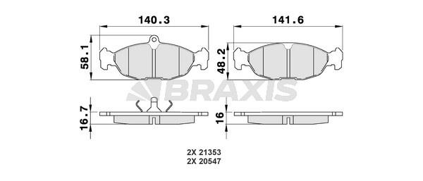 Braxis AA0009 Тормозные колодки дисковые, комплект AA0009: Купить в Польше - Отличная цена на 2407.PL!