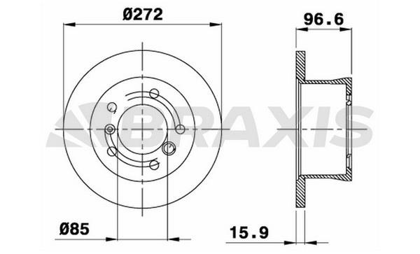 Braxis AD0256 Тормозной диск задний невентилируемый AD0256: Купить в Польше - Отличная цена на 2407.PL!