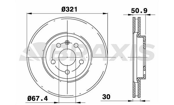 Braxis AD0320 Тормозной диск передний вентилируемый AD0320: Купить в Польше - Отличная цена на 2407.PL!