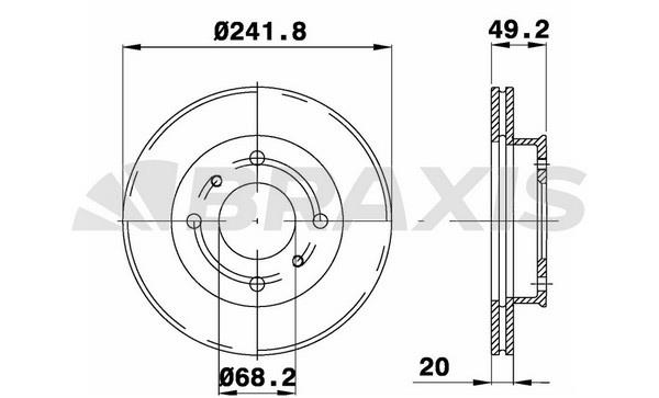 Braxis AE0587 Тормозной диск передний вентилируемый AE0587: Купить в Польше - Отличная цена на 2407.PL!