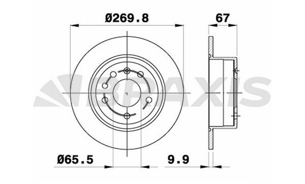 Braxis AE0652 Тормозной диск задний невентилируемый AE0652: Отличная цена - Купить в Польше на 2407.PL!
