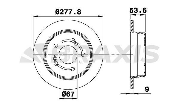 Braxis AE0673 Тормозной диск задний невентилируемый AE0673: Купить в Польше - Отличная цена на 2407.PL!