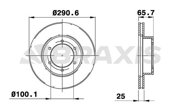 Braxis AE0683 Тормозной диск передний вентилируемый AE0683: Отличная цена - Купить в Польше на 2407.PL!