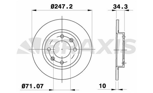 Braxis AE0697 Bremsscheibe AE0697: Kaufen Sie zu einem guten Preis in Polen bei 2407.PL!