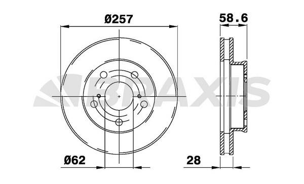 Braxis AE0743 Тормозной диск передний вентилируемый AE0743: Купить в Польше - Отличная цена на 2407.PL!