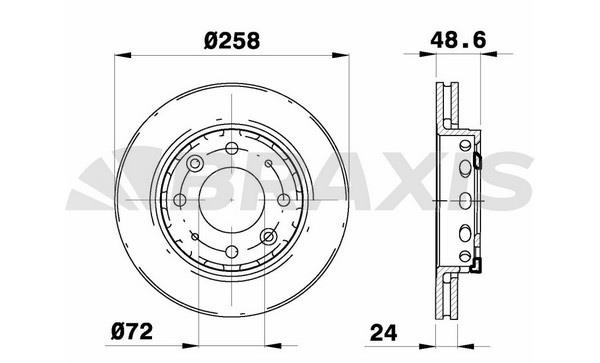 Braxis AE0773 Тормозной диск передний вентилируемый AE0773: Отличная цена - Купить в Польше на 2407.PL!