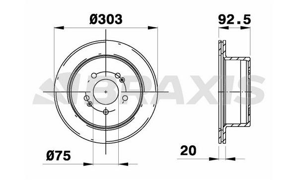 Braxis AE0784 Hintere belüftete Bremsscheibe AE0784: Bestellen Sie in Polen zu einem guten Preis bei 2407.PL!