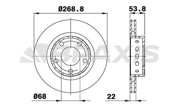 Braxis AE0666 Тормозной диск задний вентилируемый AE0666: Купить в Польше - Отличная цена на 2407.PL!