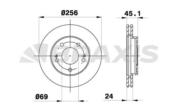 Braxis AE0748 Тормозной диск передний вентилируемый AE0748: Отличная цена - Купить в Польше на 2407.PL!