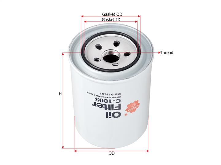 Sakura C-1005 Oil Filter C1005: Buy near me in Poland at 2407.PL - Good price!