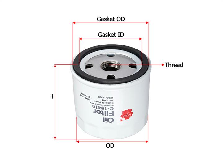 Sakura C-19410 Масляный фильтр C19410: Отличная цена - Купить в Польше на 2407.PL!