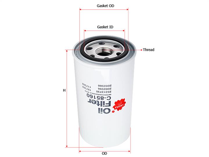 Sakura C-85160 Oil Filter C85160: Buy near me in Poland at 2407.PL - Good price!