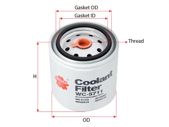 Sakura WC-5711 Cooling liquid filter WC5711: Buy near me in Poland at 2407.PL - Good price!