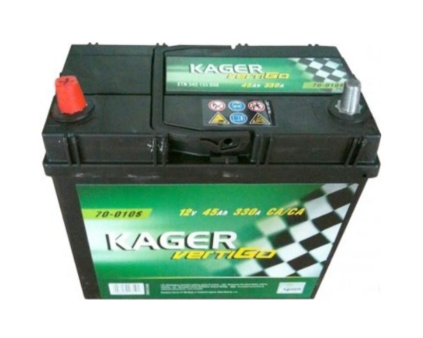 Kager 70-0105 Battery Kager 12V 45AH 330A(EN) L+ 700105: Buy near me in Poland at 2407.PL - Good price!