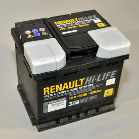 Starterbatterie Renault 12V 50Ah 420A(EN) R+ - 7711238596 Renault -   Shop