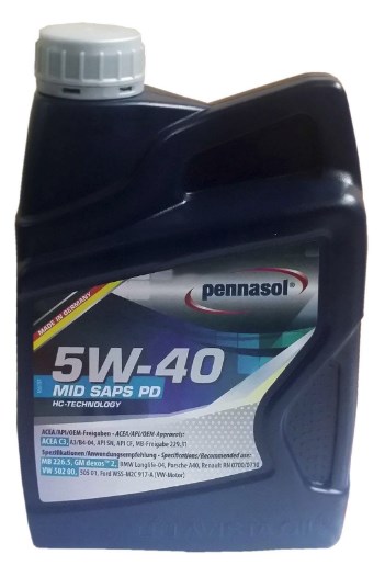 Pennasol 164320 Engine oil Pennasol MID SAPS PD 5W-40, 1L 164320: Buy near me in Poland at 2407.PL - Good price!