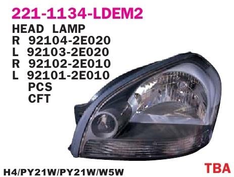 Depo 221-1134L-LD-E2 Reflektor lewy 2211134LLDE2: Dobra cena w Polsce na 2407.PL - Kup Teraz!
