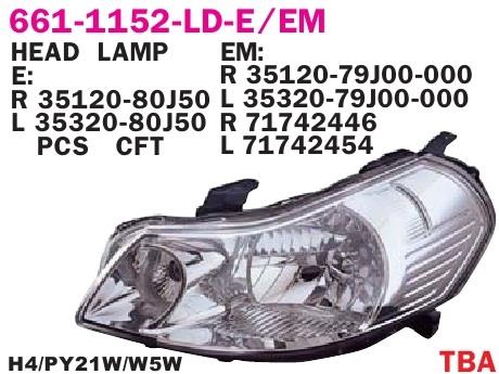 Depo 661-1152L-LD-EM Headlight left 6611152LLDEM: Buy near me in Poland at 2407.PL - Good price!