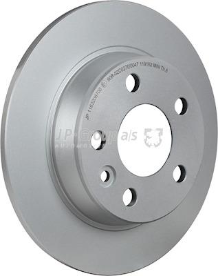 Rear brake disc, non-ventilated Jp Group 1163206700