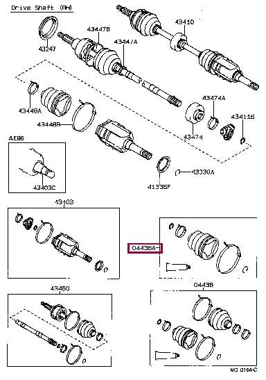 Toyota 04438-32161 Bellow, driveshaft 0443832161: Buy near me at 2407.PL in Poland at an Affordable price!