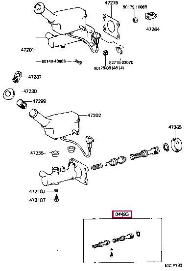 Toyota 04493-28090 Ремкомплект головного гальмівного циліндра 0449328090: Приваблива ціна - Купити у Польщі на 2407.PL!