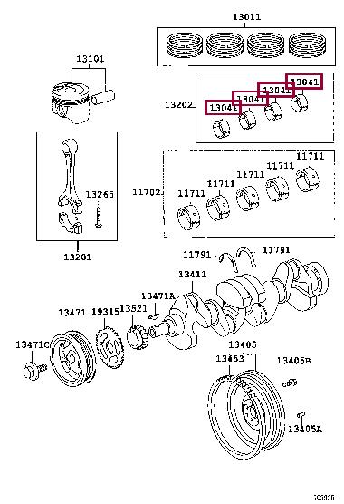 Toyota 13041-23020 Łożysko korbowodu 1304123020: Dobra cena w Polsce na 2407.PL - Kup Teraz!