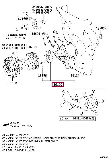 Toyota 1610009460 Pompa wodna 1610009460: Dobra cena w Polsce na 2407.PL - Kup Teraz!