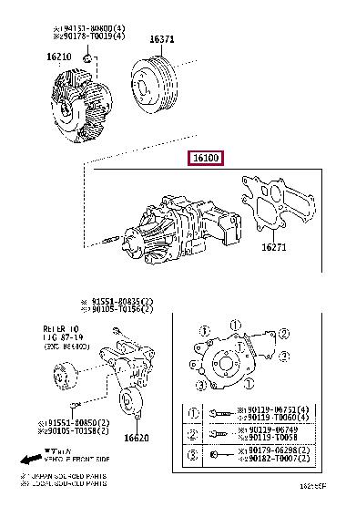 Toyota 16100-69355 Water pump 1610069355: Buy near me at 2407.PL in Poland at an Affordable price!