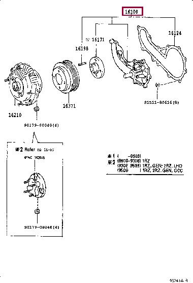 Toyota 16100-79455 Wasserpumpe 1610079455: Kaufen Sie zu einem guten Preis in Polen bei 2407.PL!