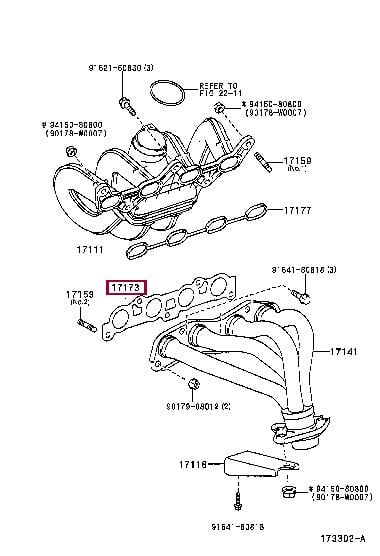 Toyota 17173-0J010 Exhaust manifold dichtung 171730J010: Buy near me at 2407.PL in Poland at an Affordable price!