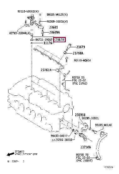 Toyota 23670-29105 Форсунка паливна 2367029105: Приваблива ціна - Купити у Польщі на 2407.PL!