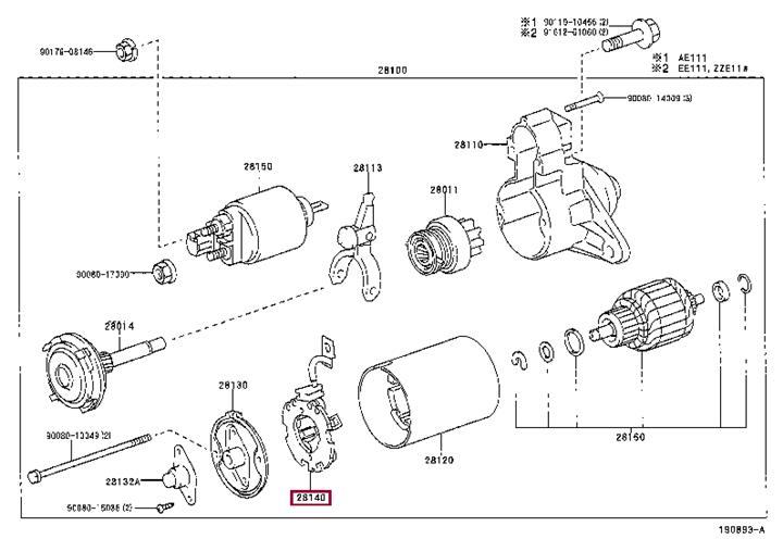 Toyota 28140-02020 Крепеж щеток угольных стартера 2814002020: Купить в Польше - Отличная цена на 2407.PL!