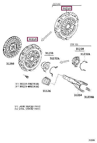 Toyota 31210-02210 Clutch thrust plate 3121002210: Buy near me in Poland at 2407.PL - Good price!